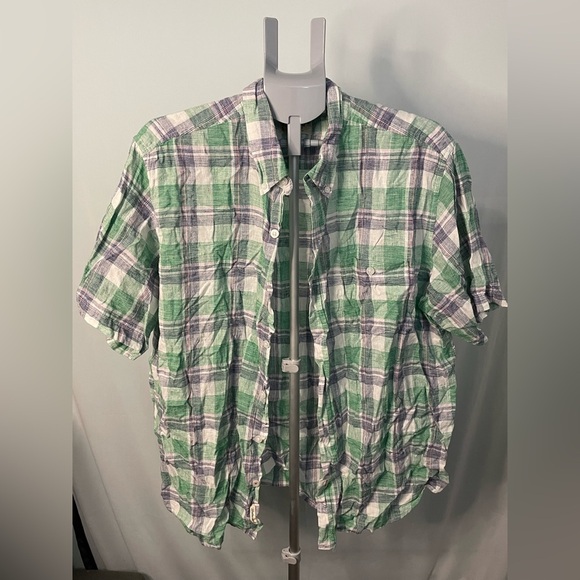 Weatherproof vintage Green Plaid Men's Shirt linen blend size XXL - Picture 1 of 8
